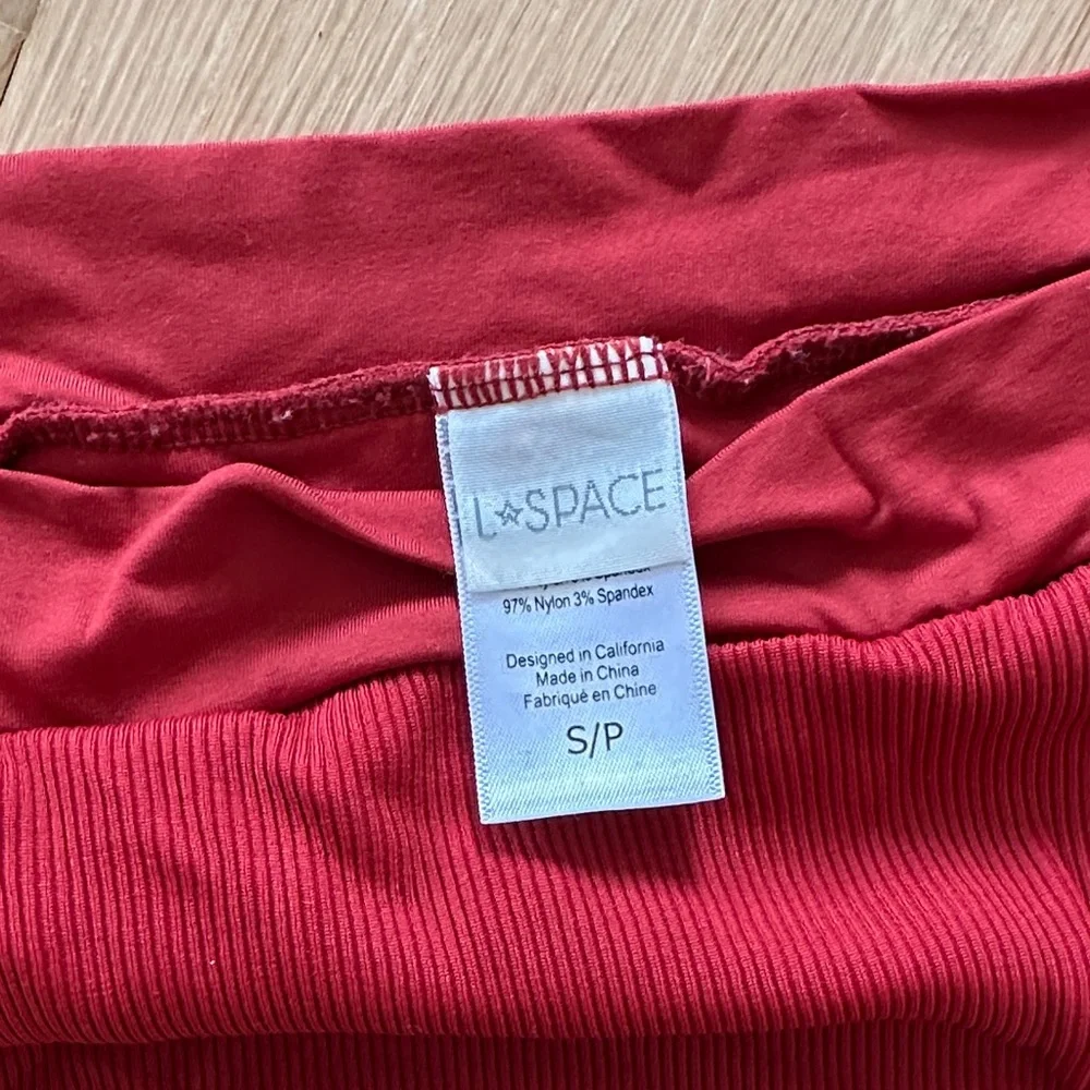 l*space Ribbed Red Two-Piece Swim Set - Picture 2 of 3